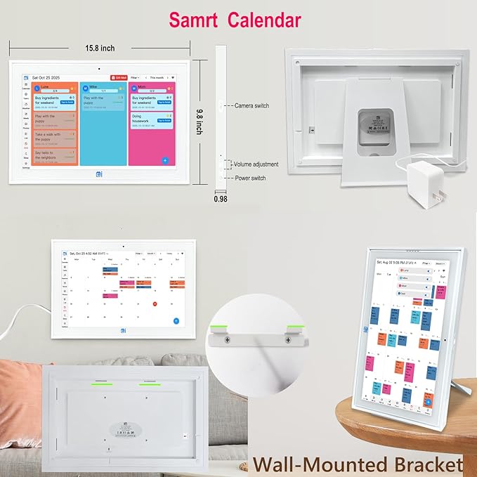 Digital Calendar wall touch screen 15.6" Great for Organizing Your 2026 Calendar, Syncs with Multiple Calendars(google calendar) Online, Horizontal, Vertical, and Wall Mountable