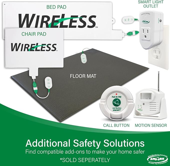 Smart Caregiver Wireless Monitor with 2 Nurse Call Buttons - Cordless Monitor with Two Call Buttons Alerts Caregiver up to 300 ft Away - Know When They Need Help! (Motion Sensor to Pager)