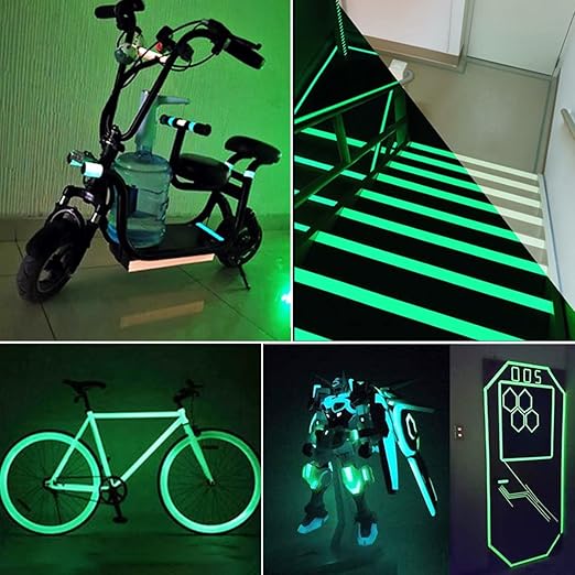Glow Tape, 33 Feet x 0.5 Inch, Waterproof, Luminous, Fluorescent, Glow in Dark Duct Tape for Stage, Stair, Outdoor