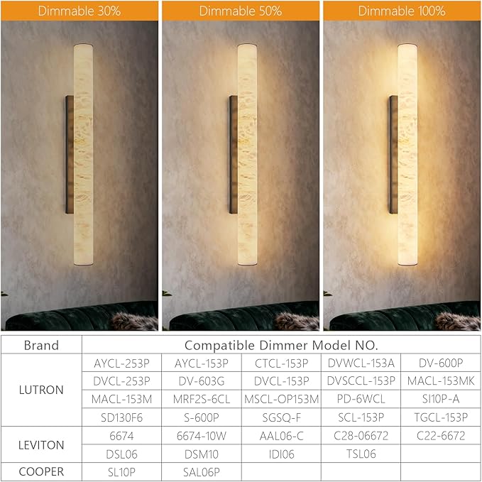 LMQNINE Natural Alabaster Wall Sconces Set of Two Spanish Marble Wall Light Cylinder Modern Black LED Sconce for Living Room Bedroom Bathroo Stairs(L-2Pack)