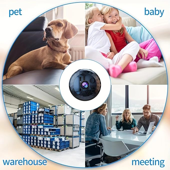 Mini WiFi Security Camera, 1080P HD, Motion Detection, Night Vision, Magnetic Mount, Battery/USB Powered, Perfect for Indoor and Outdoor Security and Pet/Baby Monitoring