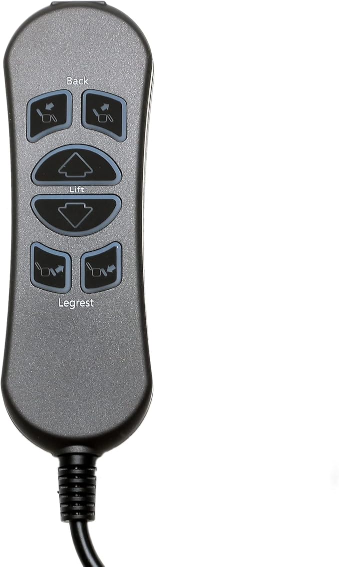 Fruhdi 6 Button 5 Pin Prong MLSK89-A2 Hand Control Handset Remote with USB and Backlight for Lift Chairs Power Recliners