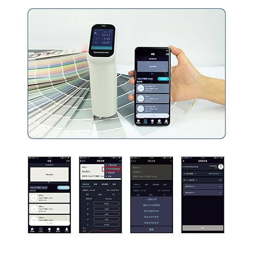 Portable Handheld Colorimeter Spectrophotometer, Auto Calibration Color Difference Tester with 6mm Test Aperture and IPS Touchscreen, Color Measurement Instrument