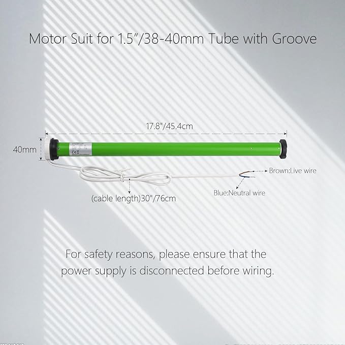 AC100-260V Wired Roller Blind Motor, DM25 Roller Shades Tubular Motor for 1-1/2"(38mm) Tube, Works with Alexa & App (Requires Smart Hub)