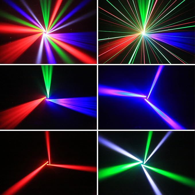 Mini Moving Head DJ Lights, 6-Arm Disco Lights with Remote Control 80w RGBW 4in1 LED DJ Stage Lighting Sound Activated DMX 512 Control for Disco Club Wedding Party Christmas