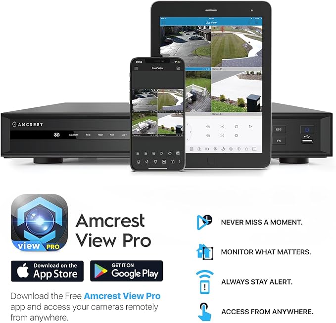 Amcrest 4K 32-Channel AI NVR (16-Port PoE) Smart NVR, Facial Recognition, Facial Detection & Vehicle Detection - Supports 32 x 4K IP Cameras, Pre-Installed 4TB Hard Drive NV4232E-16P-EI-4TB