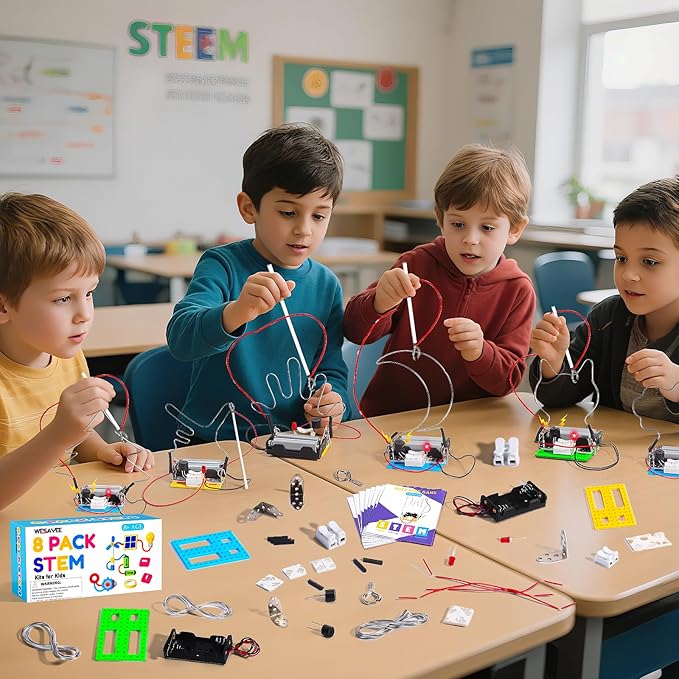 Bulk STEM Kits - 8 Set Electric Touch Maze Games, STEM Craft Kits for Kids Age 8-10 12-14 10-12, Science Experiments Projects Circuit, Girls Boys Crafts for Gift Ideas Classroom Family Activities