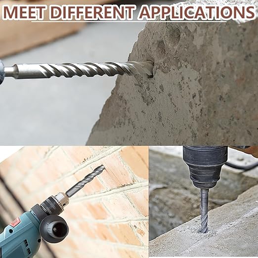 1-1/8 x 18 inch (28x460mm) SDS Plus Masonry Drill Bit, Rotary Hammer Drill Bit,Concrete Drill Bit for Concrete, Brick, Block,1-1/8 x 15.6 x 18 inch