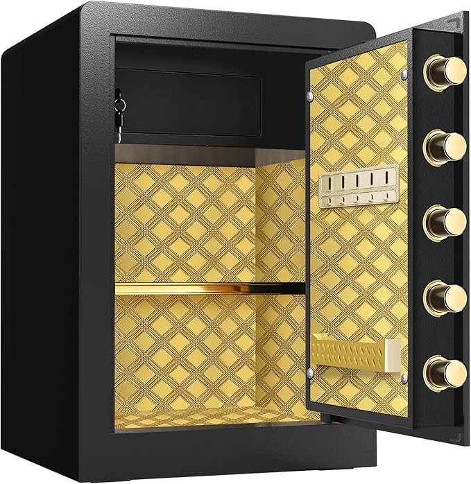 3.0 Cubic Feet Large Electronic Digital Security Safe with Hidden Code, Private Inner Cabinet, Fireproof & Waterproof Bag - Triple Access, Dual Alarm, Wall/Floor Mountable -for Home, Office & Hotel