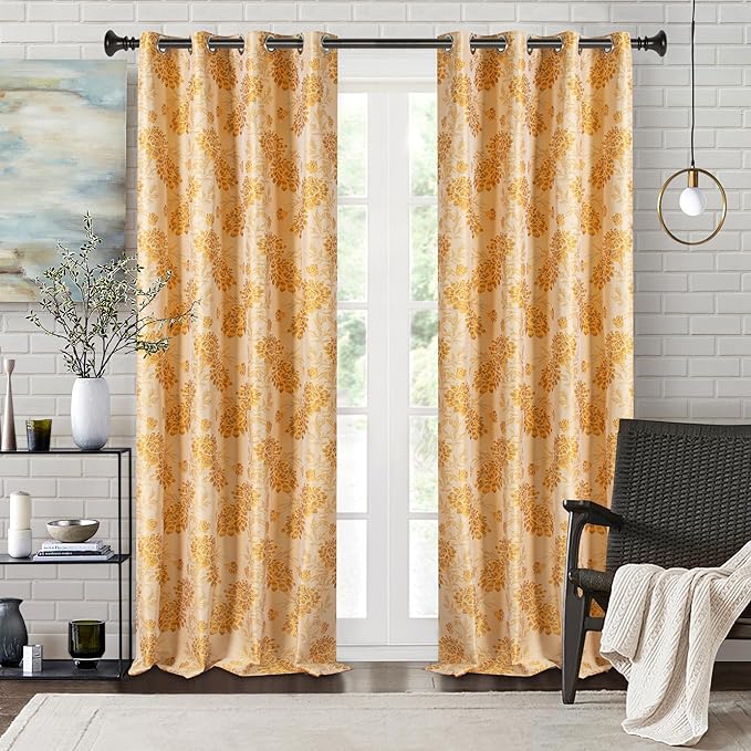 Deco Window Adjustable Curtain Rod for Windows 44 to 120 Inch Extendable Heavy Duty 1 Inch Iron Drapery Pole with Vaso Finials Wall Mounted French Door Curtain Rods (Pack of 1, Imperial Bronze)
