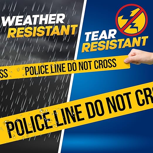 Police Line Do Not Cross Tape 2 Pack 3 inch X 1000 feet • Bright Yellow with a Bold Black Print • 3 in. Wide for Maximum Readability • Tear Resistant