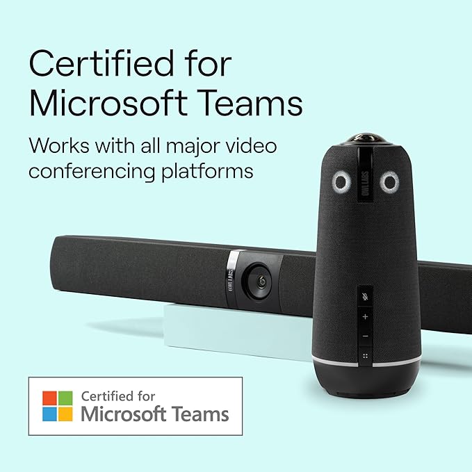 Owl Bar Video Conferencing Device — 4K Video Conferencing Bar with Active Speaker Focus (Add a Meeting Owl 4+, Meeting Owl 3 or Meeting Owl Pro for 360-Degree Coverage and Automatic Camera Switching)