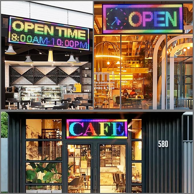 Outdoor P10 Led Scrolling Sign RGB Full Color by WIFI Control With High Brightness led sign Programmable for Business Advertising Board (39''x14'')