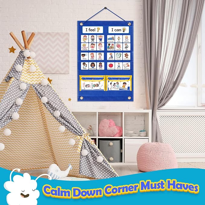 Feelings Chart, Social Emotional Learning Activities,Autism Learning Materials, ADHD Tools,Behavior Management,Anger Management Toys,Calm Down Corner Supplies for Classroom Daycare & Home