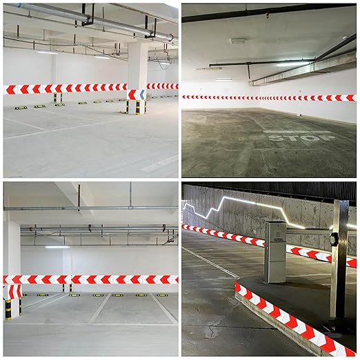 White Red Arrow Reflective Tape 2 Inch x 33 FT Waterproof Caution Tape Reflective Stickers for Floor,Step,Cars,Warehouse,exit.