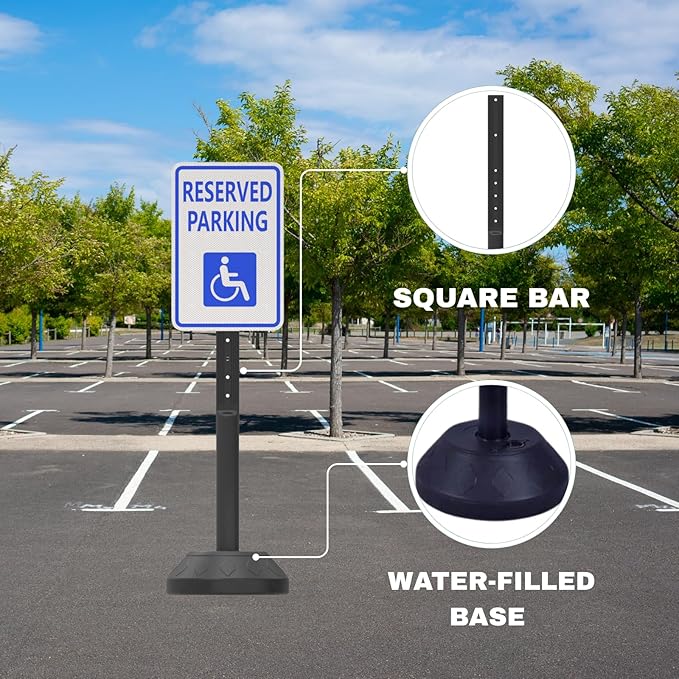 6 Pack 41 Inch Heavy Duty Portable Sign Holder with Water Base - Customizable Sign for Indoor/Outdoor Use - Perfect for Malls, Schools, Restaurants