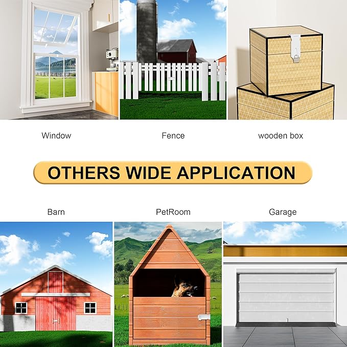 Alise 2 pcs Door Locks Hasp Latch,3 Inch SUS 304 Stainless Steel Safety Packlock Clasp Hasp Lock Latch,with Fixing Screw for External Doors Window Cabinet Pet Cage, MS9W-2P-3C