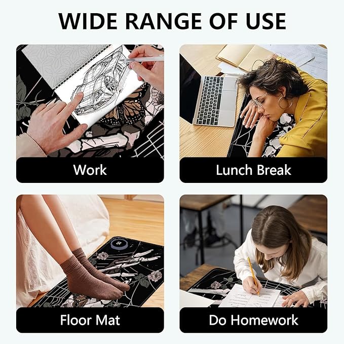Heated Mouse Pad with 3 Levels Heated & 3 Hours Auto Shut-Off Mouse Pad for Warming Hands in Office Home, 31.5" x 13"Large Safe Desk Mat Hand Warmer,Skeleton Hand Spider Web
