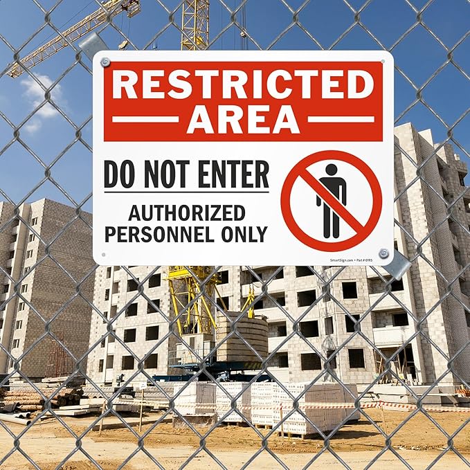 SmartSign 10 x 14 inch “Restricted Area - Do Not Enter, Authorized Personnel Only” OSHA Metal Sign, 40 mil Laminated Rustproof Aluminum, Red, Black and White, Made in USA