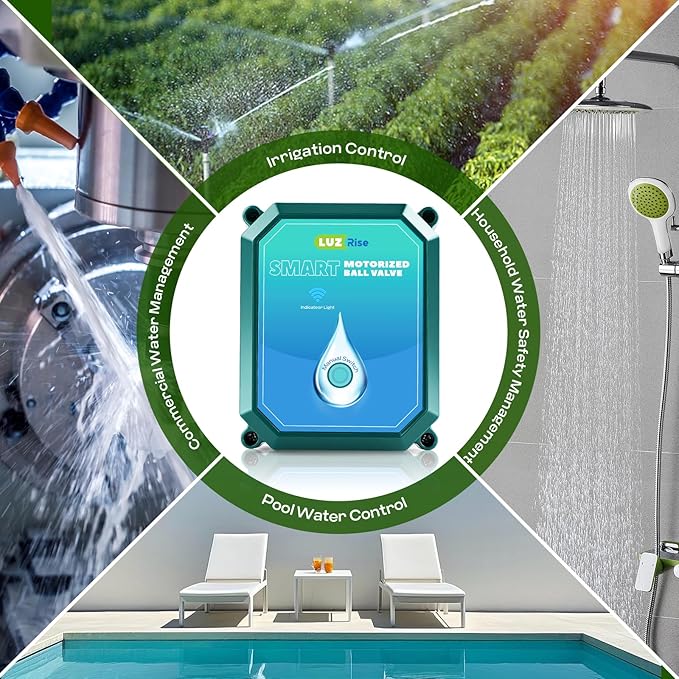 Smart Motorized Ball Valve with Remote Control- Automatic Water Shut-Off, 0-100% Adjustable Flow, Programmable Timer, Real-Time Monitoring (Stainless Steel, DN20 (3/4''))