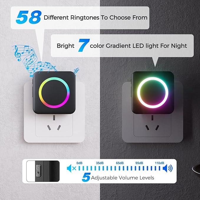 Door Chime, Satisure Wireless Door Sensor Chime When Door Opens, Door Alarms for Kids Safety for Door Window Security/Store/Business/Home/Hearing Impaired