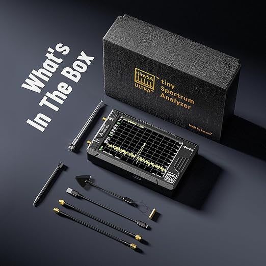 SeeSii TinySA Ultra+ ZS407 7.3GHz Spectrum Analyzer: 2025 Upgraded 4 Inch HW V0.5.4 100kHz-7.3GHz Handheld Tiny Frequency Analyzer - 2-in-1 RF Signal Generator 100kHz to 900MHz MF/HF/VHF UHF