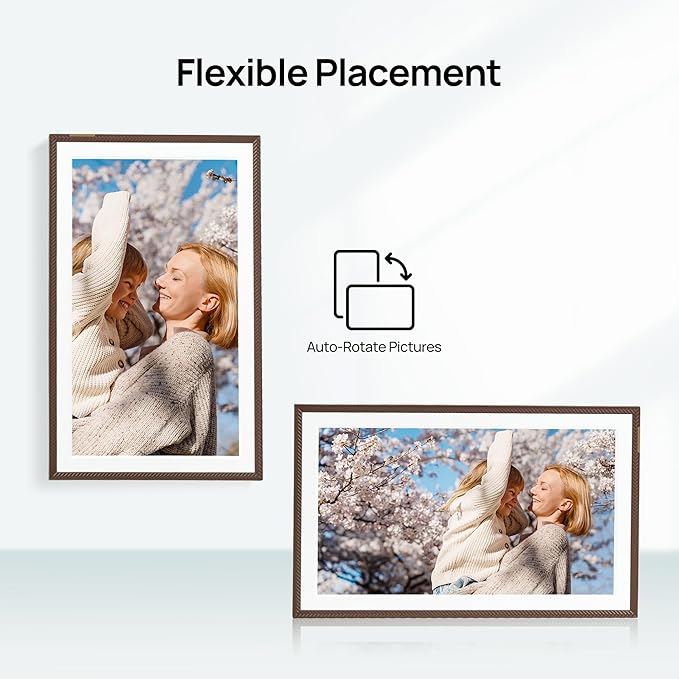 Arzopa 15.6" Large Digital Picture Frame, 1920X1080 FHD Touchscreen with Anti-Glare, 32GB Storage Electric Picture Frame Slideshow Support Photo Organization, Custom Gift Mode for Family and Friends