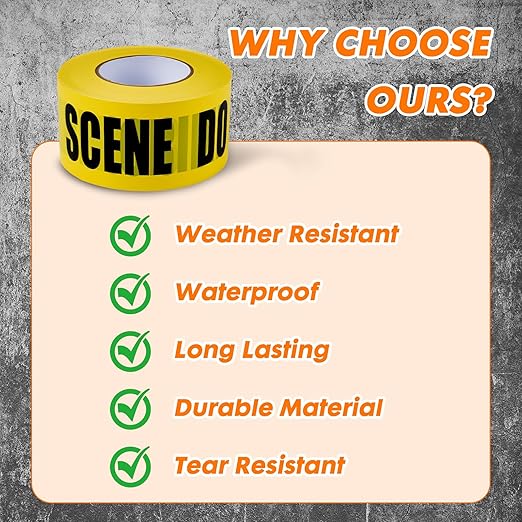Crime Scene DO NOT Cross Tape – 3 Inch x 1000 Feet | Bright Safety & Hazard Tape with Bold Black Text for Construction, Events, and Dangerous Areas (Crime Scene DO NOT Cross, 1 Pack)