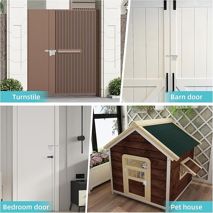 Alise 6 Inch Slide Bolt Gate Latch, Door Lock with Padlock Set, Heavy Duty Stainless Steel Barrel Bolts Safety Door Lock for Wooden Fence, Outdoor Fence,Shed Door Brushed Finish