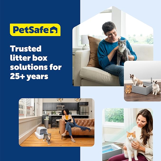 PetSafe ScoopFree Crystal Pro Legacy Self-Cleaning Automatic Litter Box - Top-Entry Motion-Sensing Cat Box with Integrated Health Counter - Includes 1 Disposable Crystal Litter Tray