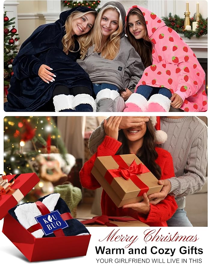 KFUBUO Heated Electric Wearable Blanket Throw Battery Operated Portable USB Cordless Outdoor Hoodie Sweatshirt