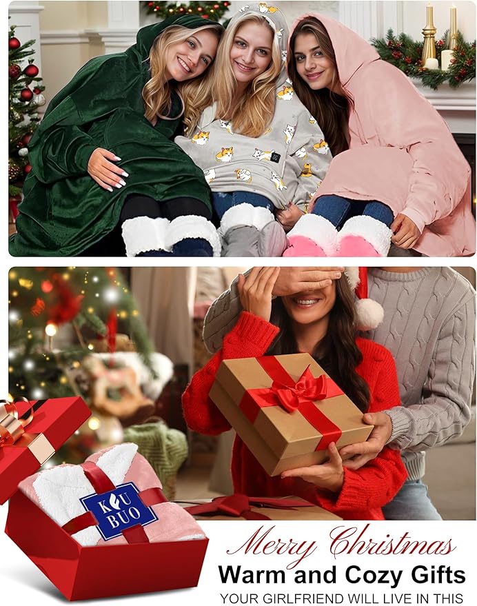 KFUBUO Heated Electric Wearable Blanket Throw Battery Operated Portable USB Cordless Outdoor Hoodie Sweatshirt