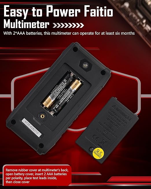 Auto Range Digital Multimeter with DC AC Voltmeter and Ohm Volt Amp Meter, 4000 Counts Auto Voltmeter with Non-Contact Voltage Function, Resistance, Continuity, Current, Resistance, Outlet Tester