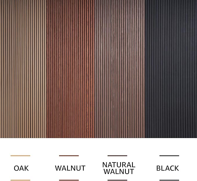 Wood Panels for Wall - Oak Acoustic Wall Panels - 4PK Wall Wood Panels - 94.49” x 12 - Soundproof Wall Panels for Decor - Acoustic Slat Wood Wall Panels for Interior Decoration of Walls (Oak Cherry)