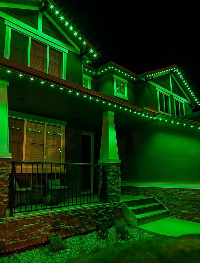 C7 Green LED Light Bulb,25 Pack 0.6w C7 Ceramic Replacement Christmas Lights with E12 Base,Green Outdoor Light Bulb for Chandelier Window Candle Christmas String Lights
