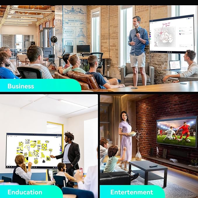 NearHub 86'' Interactive Smart Whiteboard,AI -Powered 4K Camera,MEMS 24-mic Array with Noise Reduction,All-in-One Whiteboard for Hybrid Collaboration with AndriodOS & Open App Ecosystem (Board+Stand)