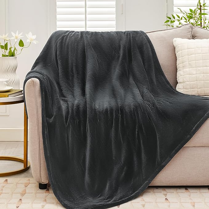 Heated Blanket Twin 62"×84" - Premium Cosy Soft Electric Blanket with 6 Heating Levels,Fast Heating Flannel Sherpa Machine Washable Blanket for Bed & Couch - Auto Shut Off Grey