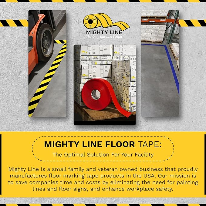 Mighty Line 5.5" Wide Solid Arrows Roll, Directional Sticker Sign Floor Marking Tape for Safety, Caution, Warning, Heavy-Duty, Peel and Stick, Adhesive, Industrial Quality, Black, Pack of 200