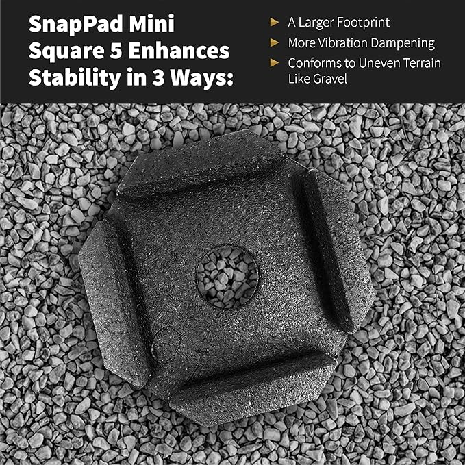SnapPad Mini Square 5 (Pack of 4) | Four-Point RV Leveling System, 5.5" Square to 5.75" Round Jack Feet | 79% Additional Surface Area, 2.6 lbs. Per Pad & 8.15" Total Width | Must-Have RV Accessories