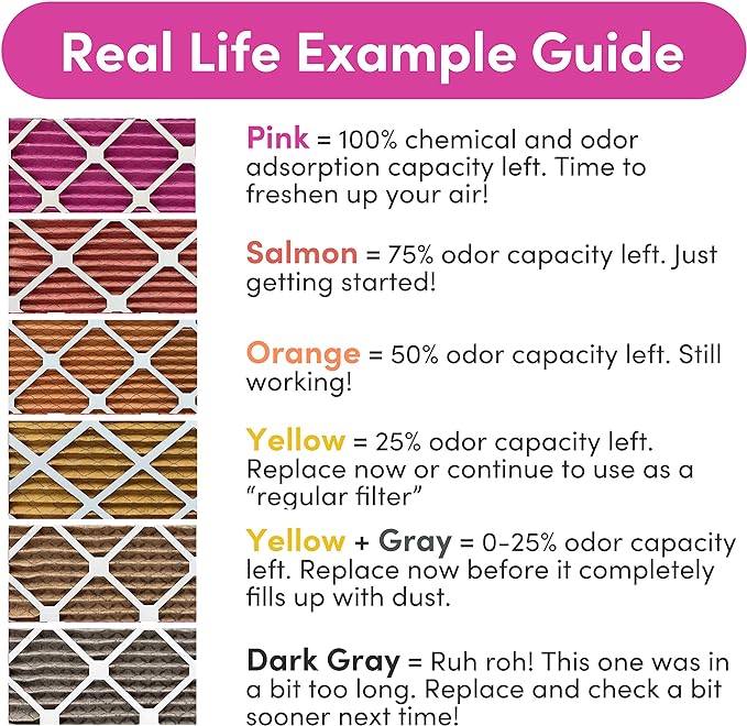 18x30x1 Air Filter by Colorfil | Color Changing Filters for Cat and Dog Odor | MERV 8 Furnace AC Filter for Pet Hair and Dust | 17.75"x29.75"x0.75" Exact Size | Pack of 2