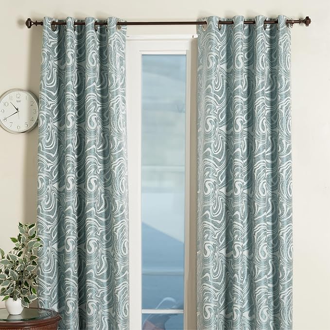 Deco Window Adjustable Curtain Rod for Windows 18 to 44 Inch (Pack of 1) Extendable Heavy Duty 3/4 Inch Iron Drapery Pole with Finials Wall Mounted French Door Curtain Rods (Brown)