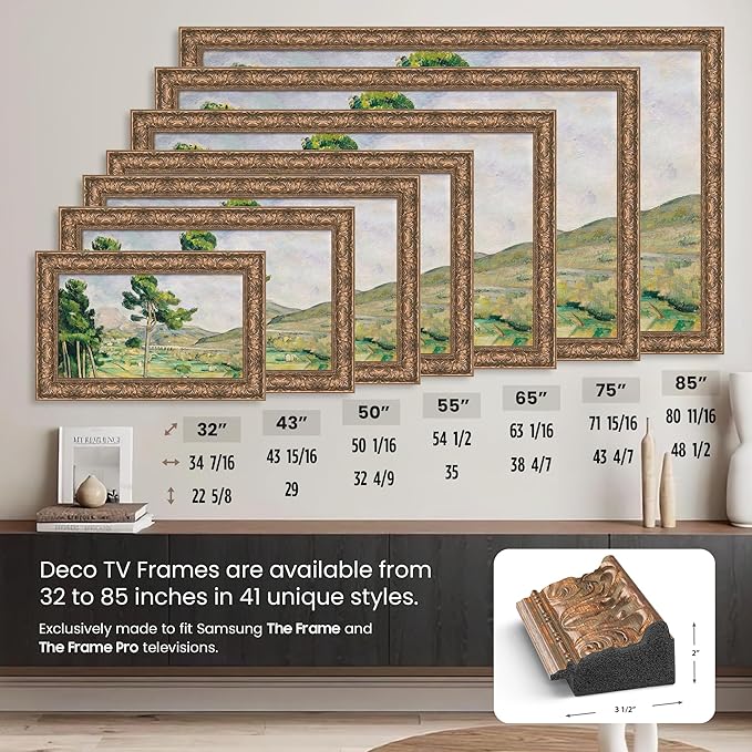 Tuscan Copper 65" Premiere Deco TV Frame - Compatible ONLY with Samsung The Frame TV and Pro TVs (Fits 2021-2025, LS03A, LS03B,LS03C,LS03D,LS03FA,LS03FW)
