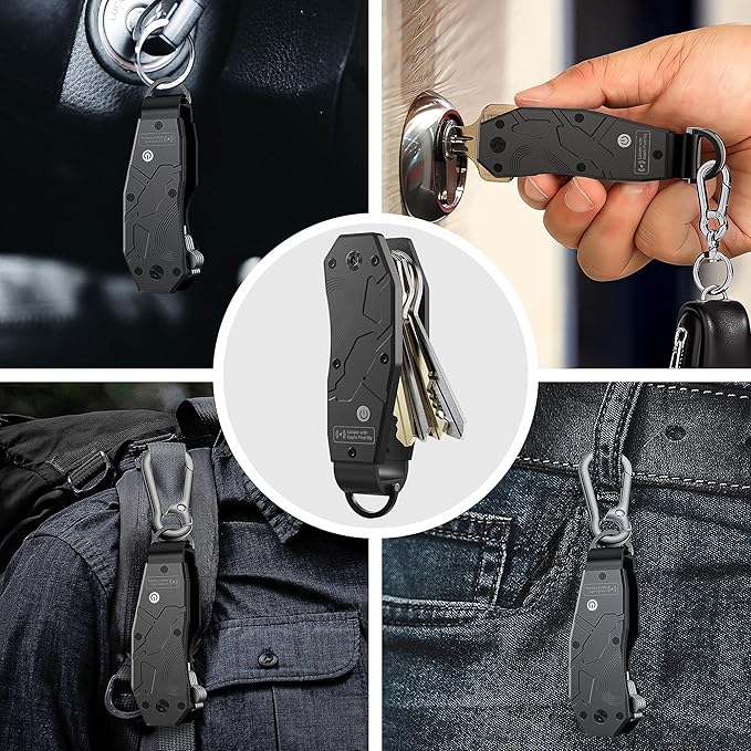 Zeeker Air Keychain, Key Organizer Works with Apple Find My, Built-in airtag Chips, Holds 2-6 Keys, Car Key Chains with GPS Tracker, Key Finder, Minimalist Key Holder for Men and Women, iOS Only Use