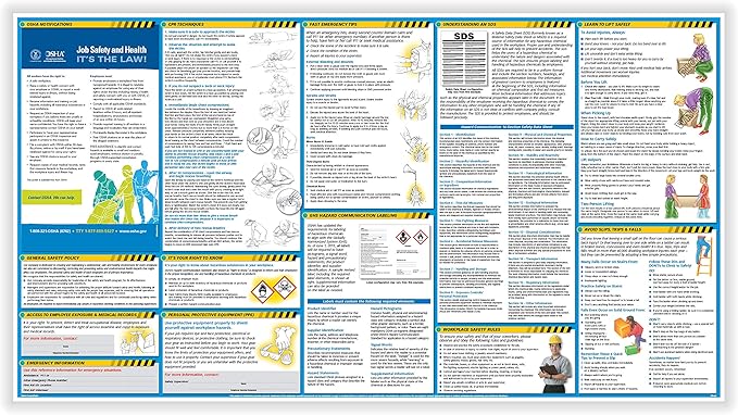 ComplyRight OSHA All-in-One-Safety Poster with GHS Updates- Employee Information Poster