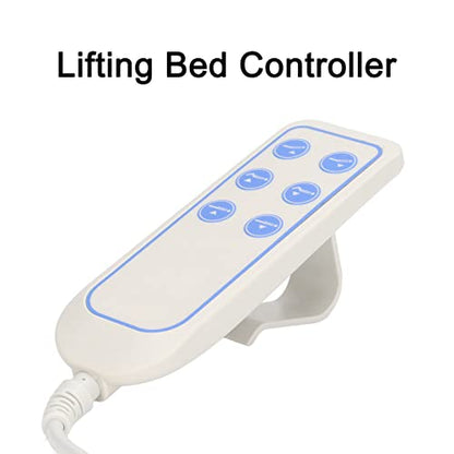 6-Button Lifting Bed Remote Control Hand Controller with 8-Pin Extension Cord for Lifting Chair and Electric Sofa