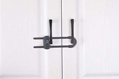 Baby Proofing Cabinet Locks | Adjustable U Shaped Baby Safety Latches for Drawers, Fridge, Closet |Modern Baby Proofing Cabinet Lock with Extra Secure Lock Buttons (Pack of 2)
