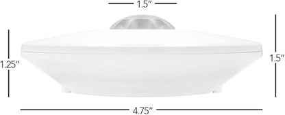 Maxxima Ceiling Mount 360 Degree PIR Occupancy Sensor - Hard-Wired Motion Sensor, 120V LED Compatible, Automatic Sensing Solution for Indoor Use at Max Height 10ft, Ideal for Closets and Pantries