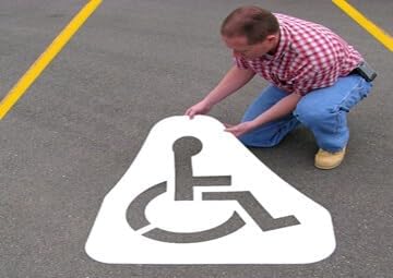 Large Handicap Parking Stencil | Part#: 10000204 | 42" W x 48" H | Flexible and Durable 1/8" PolyTough Lifetime | Made in USA