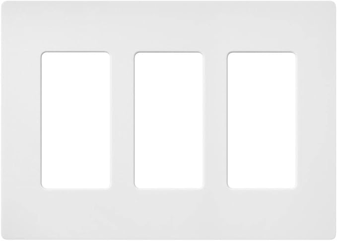 Lutron Claro 3 Gang Decorator/Rocker Wallplate, Satin, Snow (1-Pack) | SC-3-SW