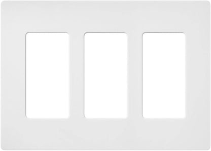 Lutron Claro 3 Gang Decorator/Rocker Wallplate, Satin, Snow (1-Pack) | SC-3-SW